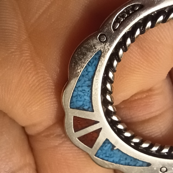 Western earrings silver turquoise - Picture 4 of 5